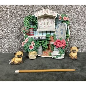 1996 Hamilton Collection Kittens in the Plants Knick Knack Kitty Cats Yencho